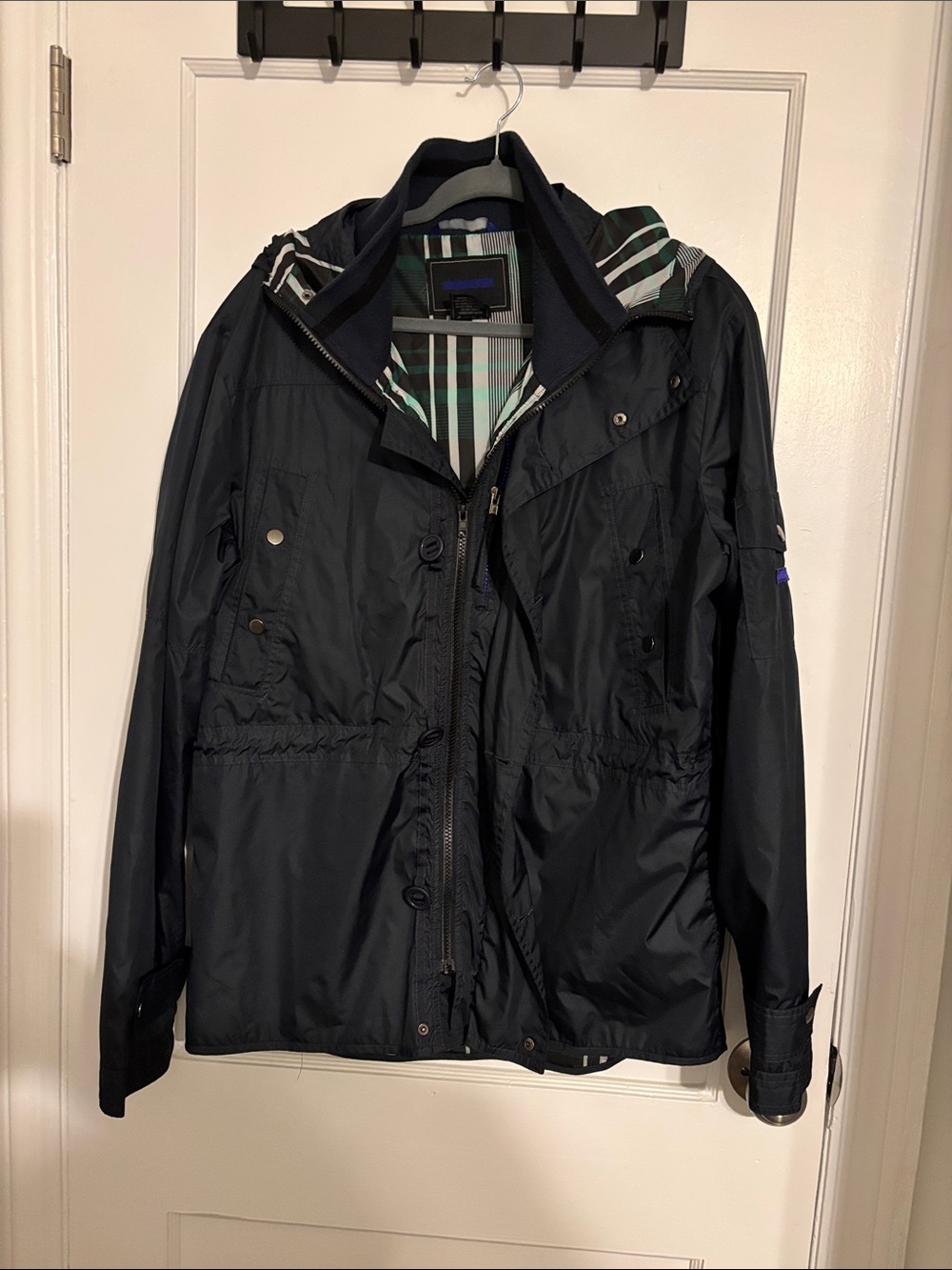 Classic Women's Navy Raincoat with Hood